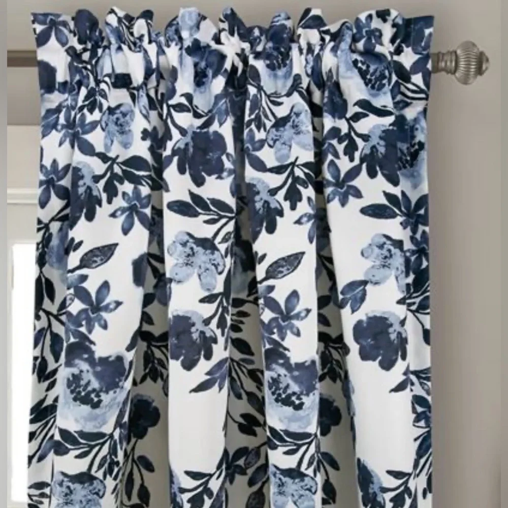Lush Decor Tanisha Curtains Light Filtering Window Panel Pair Floral Vine Print - Picture 2 of 4